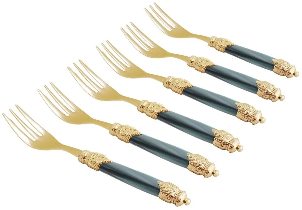 Posate di Lusso Set 6pz Forchette Dolce Arianna Oro - Rivadossi Sandro