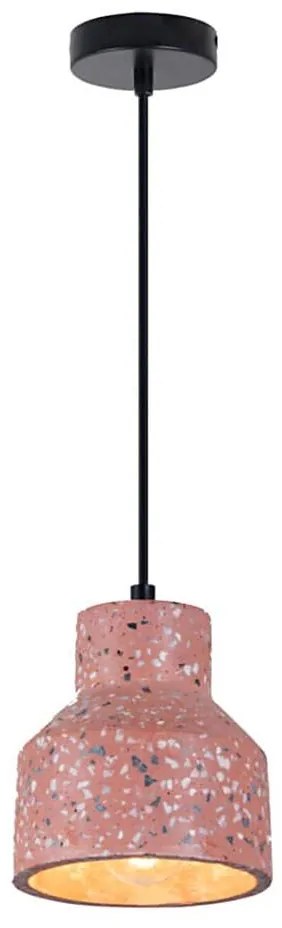 Klausen 111038 - Lampadario a sospensione con filo RESIN 1xE27/11W/230V rosa/nero