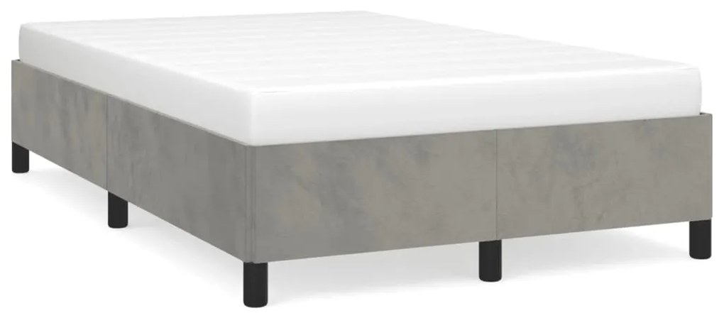 Giroletto Senza Materasso Grigio Chiaro 120x190 Cm Velluto /