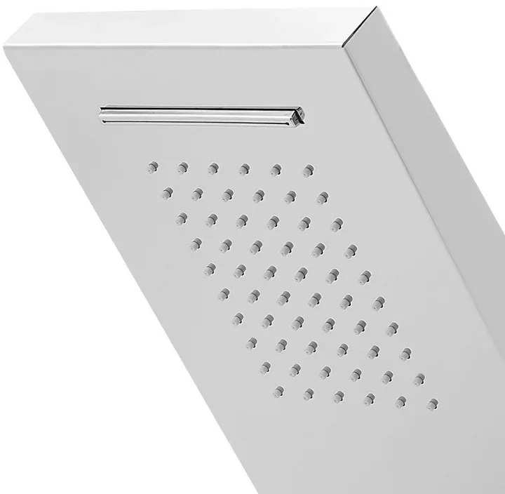 Soffione doccia a sbalzo 22x50 cm cromato in acciaio inox con cascata