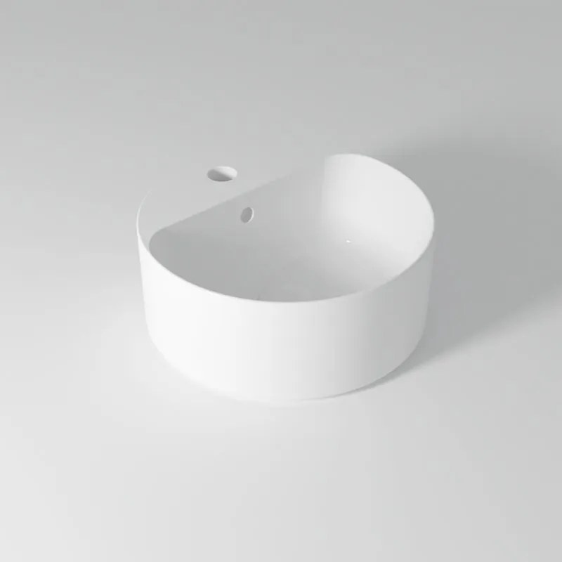 Lavabo da appoggio Open OLYMPIA CERAMICA tondo D40 cm in ceramica con foro bianco