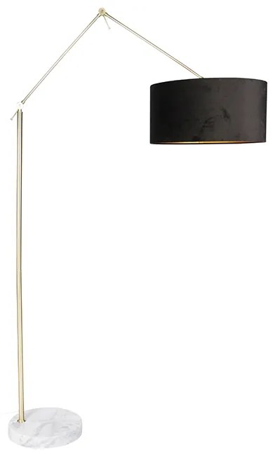 Lampada da terra moderna con paralume in velluto oro nero 50 cm - Editor