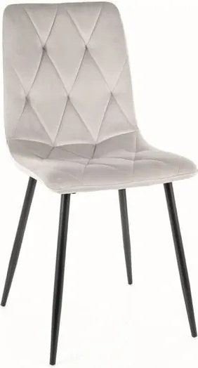 Sedia Tom in velluto grigio chiaro Blu03