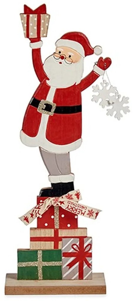 Statua Decorativa Babbo Natale Bianco Rosso Grigio Legno 7 x 40 x 14 cm (6 Unità)