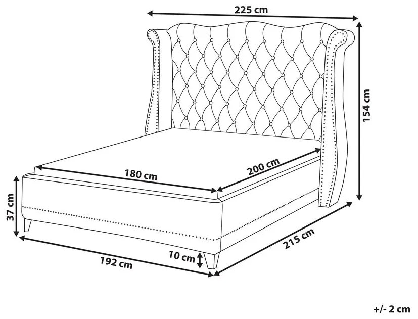 Letto con rete a doghe velluto rosa 180 x 200 cm AYETTE Beliani