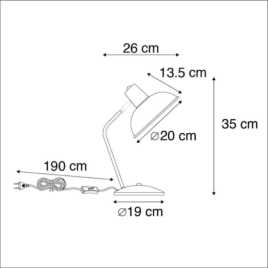 Lampada da tavolo retrò verde con bronzo - Milou