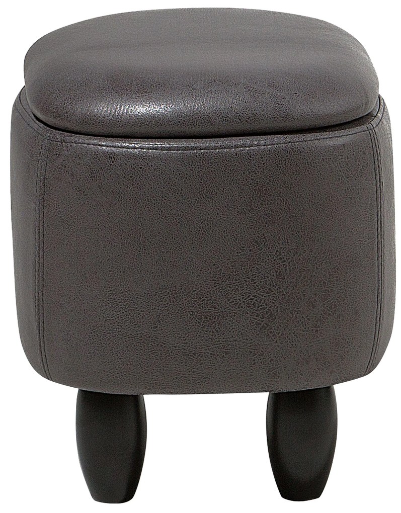 Pouf in tessuto similpelle grigio scuro RHINO Beliani