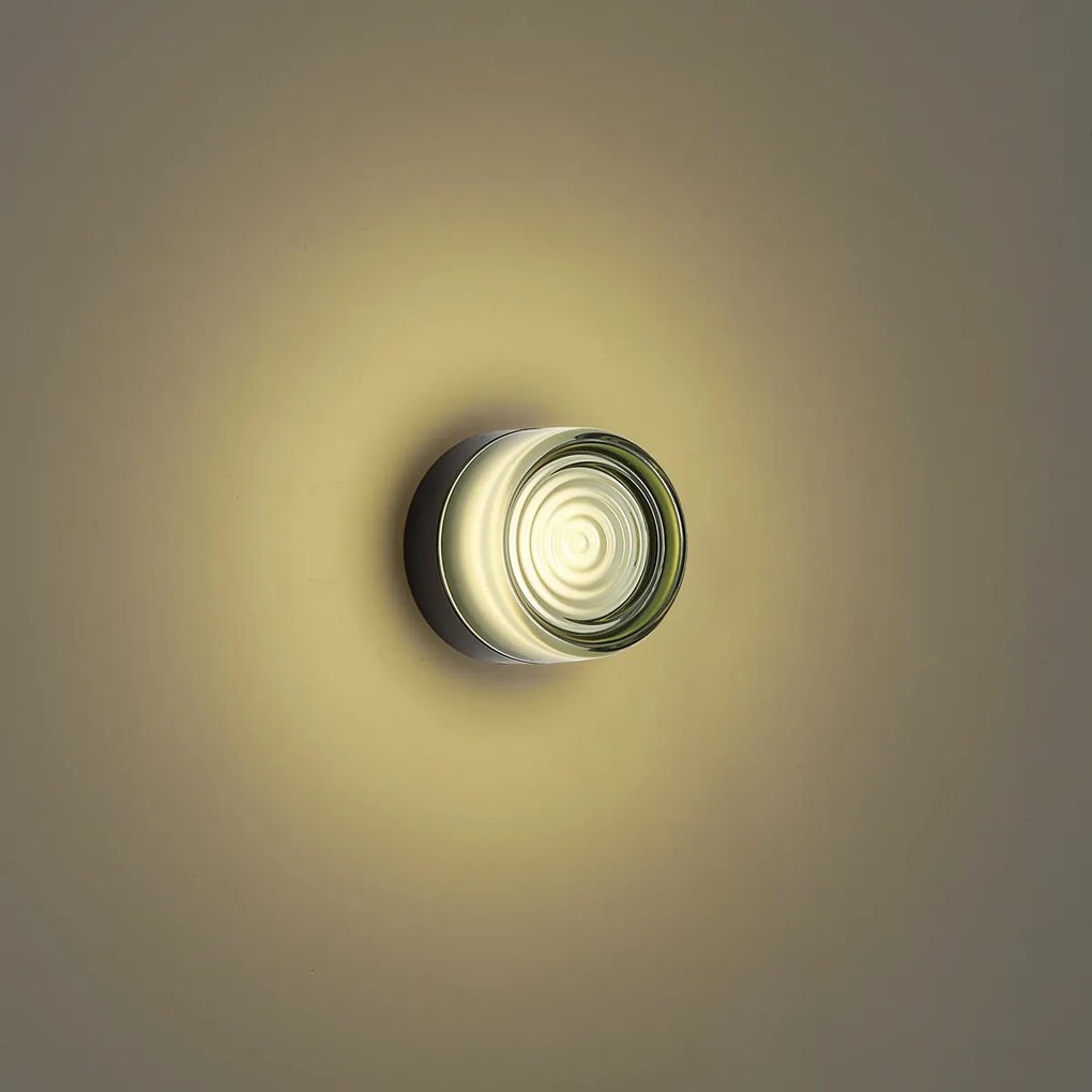 Lampada da parete di design nera con vetro verde chiaro IP44 - Michele