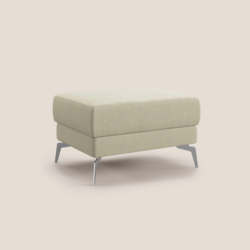 Star Pouf con piedini alti in microfibra impermeabile T11 panna