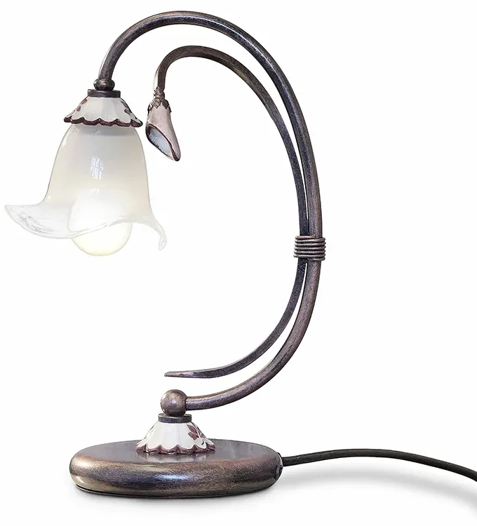 Lumetto Classico Vicenza Metallo E Ceramica Nero Sfumato Rame 1 Luce E14