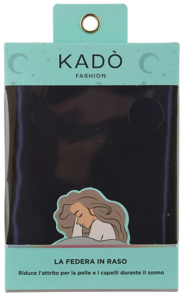 Federa in raso blu 50x80 cm