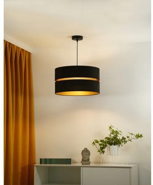 Duolla - Lampadario a sospensione con filo DUO 1xE27/15W/230V diametro 40 cm nero/oro