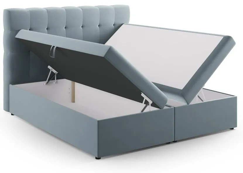 Letto boxspring azzurro con contenitore 180x200 cm Bali - Cosmopolitan Design