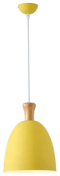 Lampadario a sospensione con filo 1xE27/15W/230V giallo diametro 23 cm