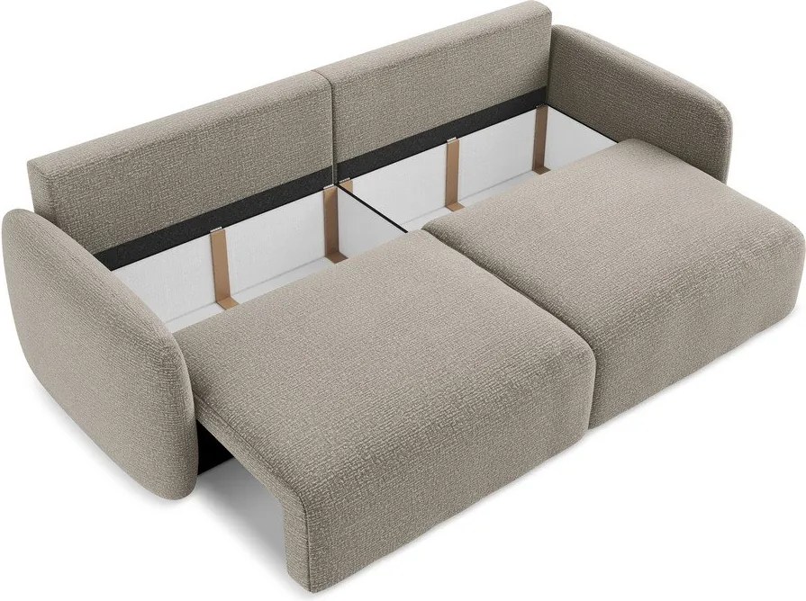 Divano beige allungabile/con contenitore 238 cm Kalena – Makamii