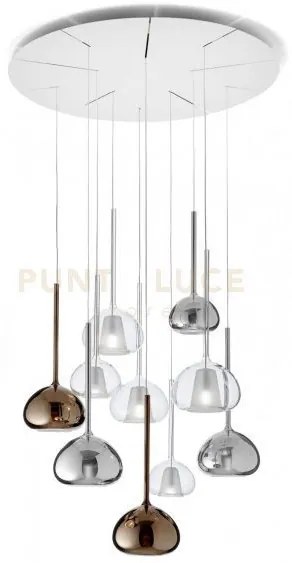 Beba lampadario a sospensione 10 luci vetri piccoli 5 trasparente+ ...