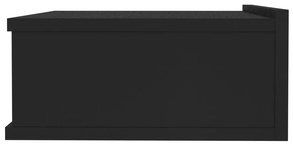 Comodino pensile nero 40x30x15 cm in truciolato