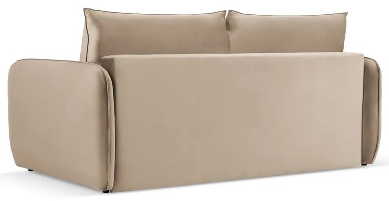 Divano letto in velluto beige 194 cm Vienna - Cosmopolitan Design