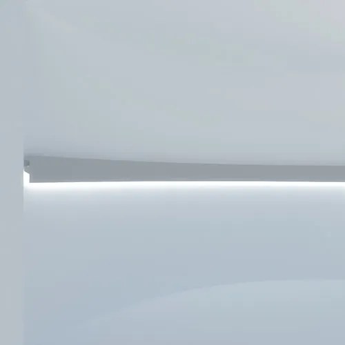 Cornice Pitturabile Squadrata per Pareti Curve per Strisce LED - 2m Variante Lunghezza 2 Metri