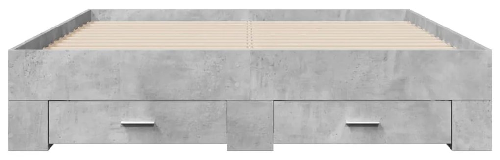 Giroletto cassetti grigio cemento 140x200 cm legno multistrato