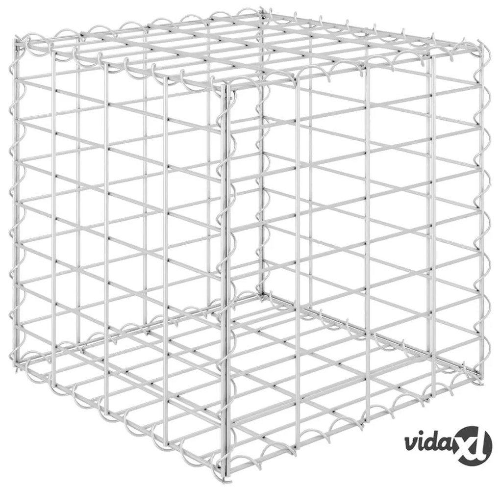 vidaXL Gabbione Letto Rialzato a Cubo in Filo di Acciaio 40x40x40 cm