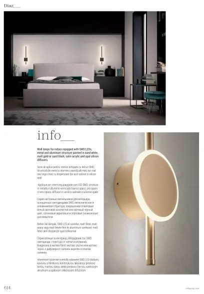 Redo 01-2701 - Applique a LED DIAZ LED/18W/230V CRI 90 nero