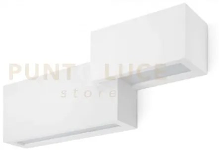 Paro applique 2 rettangoli e 3 luci bianco in gesso attacco g9 45x18cm