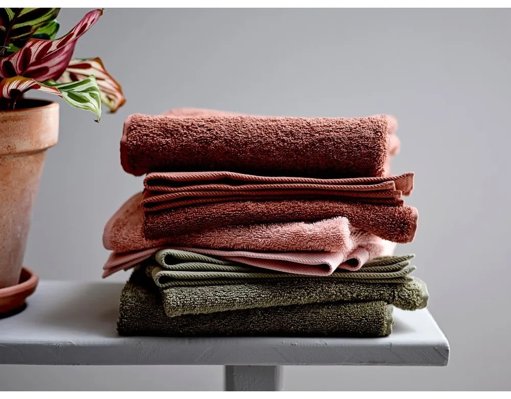 Asciugamano in spugna di cotone verde oliva, 100 x 50 cm Comfort Organic - Södahl