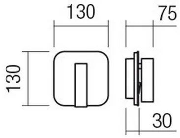 Redo 01-1492 - Applique LED QUDA LED/6W/230V + LED/3W CRI 90 nero