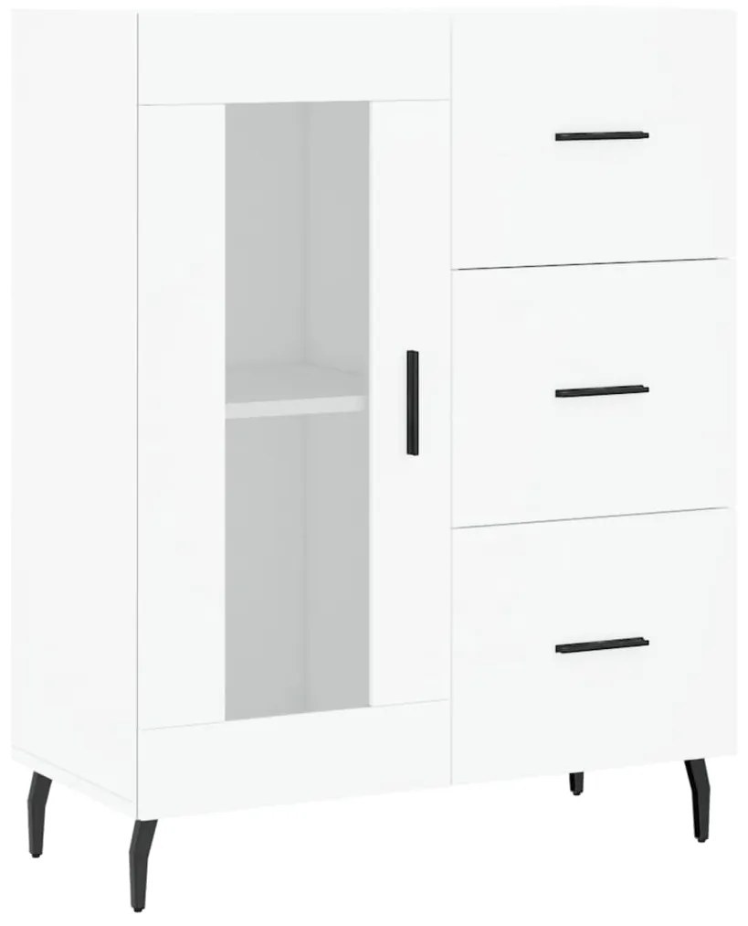 Credenza bianca 69,5x34x90 cm in legno multistrato