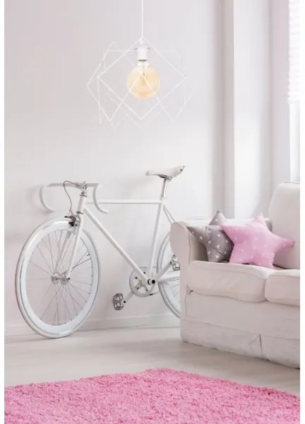 Lampadario a sospensione con filo GALL 1xE27/60W/230V bianco