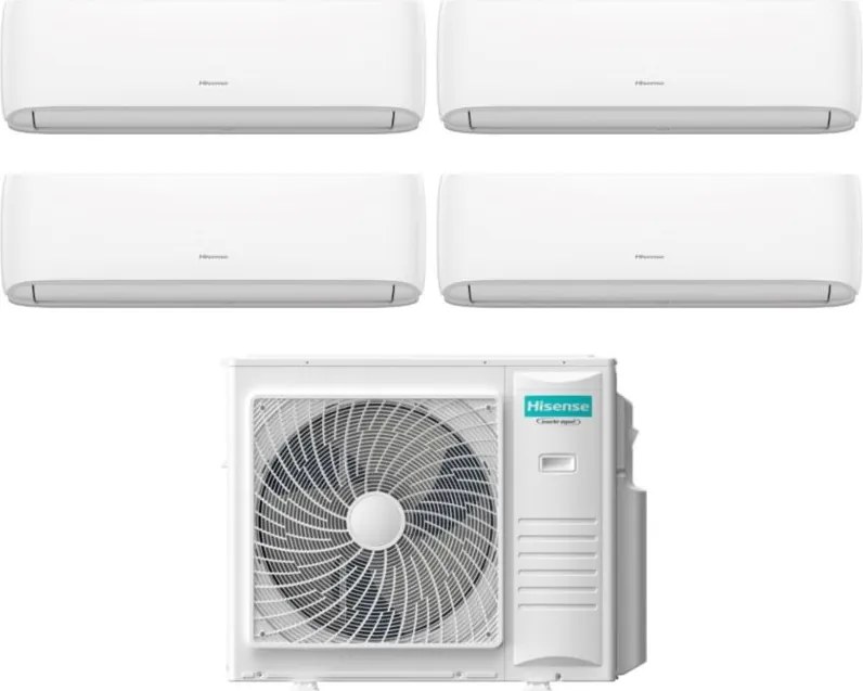 Condizionatore Quadri Split Hisense Hi-Comfort 7+9+12+12 con 4AMW81U4RJC R-32 Wi-Fi Integrato