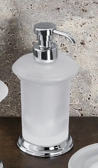 Colombo positano b9327 dispenser sapone liquido da appoggio in vetro acidato naturale cromo