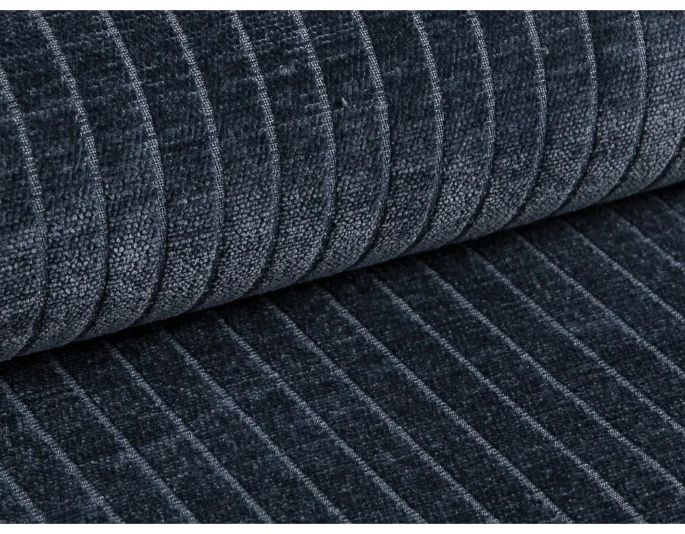 Divano blu scuro con rivestimento in velluto a coste 224 cm Bergamo – Cosmopolitan Design