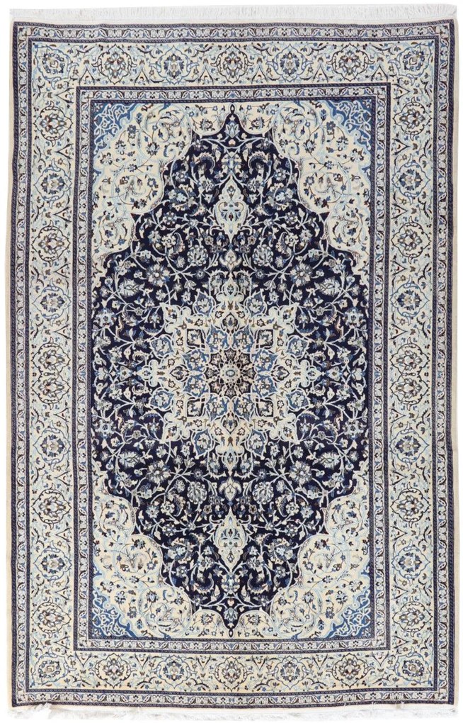 Nain Tappeto persiano 200x320 Blu (Iran) Annodato A Mano