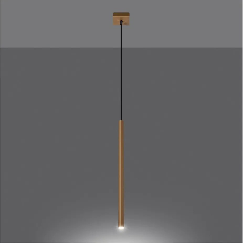 Lampadario dorato in metallo Fideus – Sollux