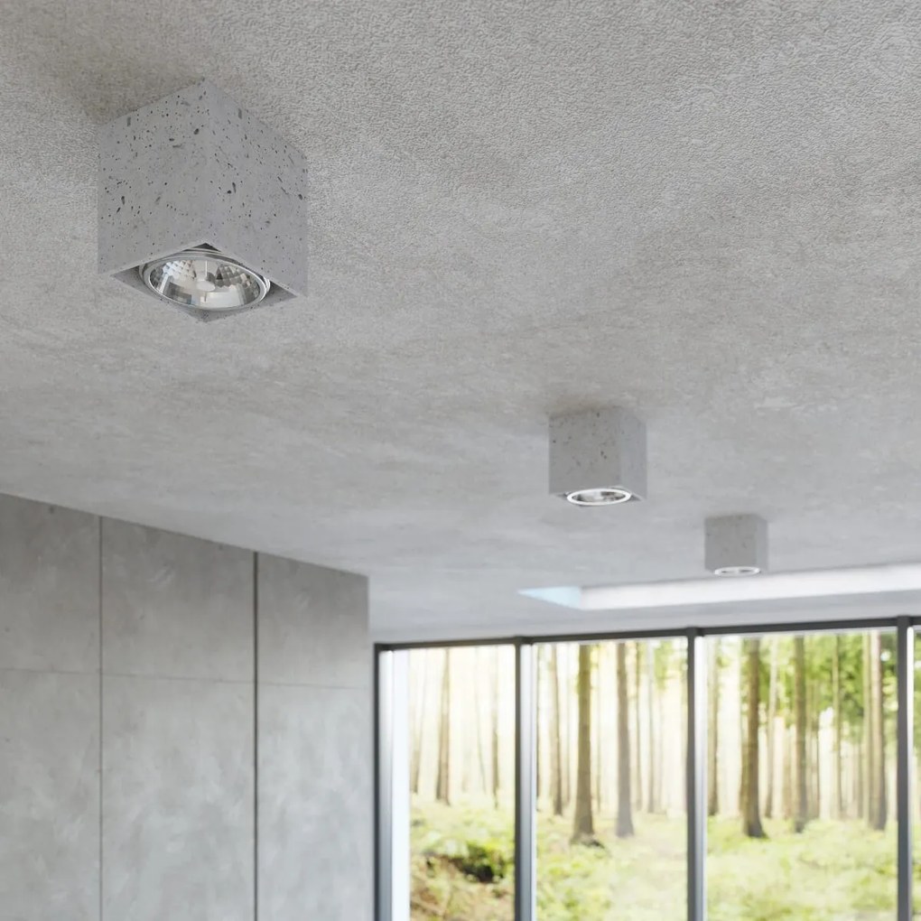 Lampada da soffitto VALDE in Cemento con base GU10
