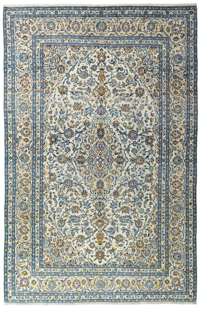 Kashan Tappeto persiano 370x250 Beige (Iran) Annodato A Mano