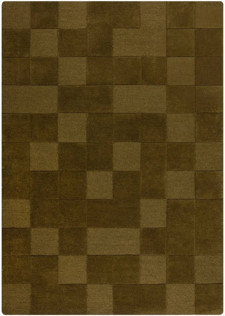 Tappeto in lana fatto a mano con motivo in rilievo Checkerboard