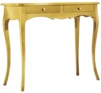 Consolle classica 2 cassetti legno foglia oro 96x41x80 - Mobili 2G