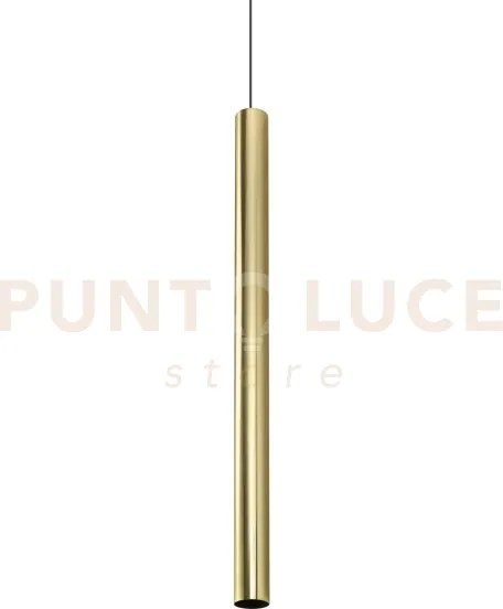 Look round sospensione 1 luce attacco gu10 ottone d.6x10cm