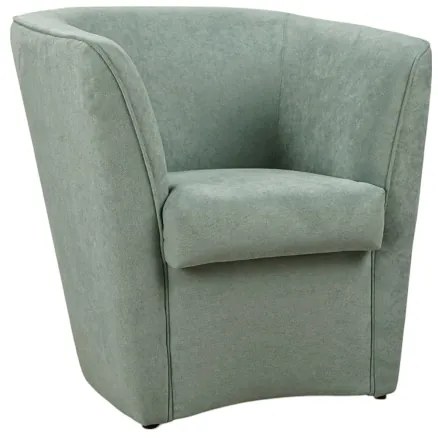 Poltrona verde menta in tessuto antimacchia con design moderno