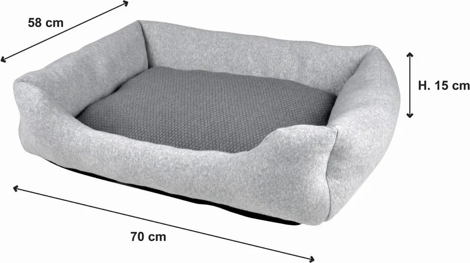 Cuccia grigio chiaro per cane 70x58 cm Graphene – Love Story