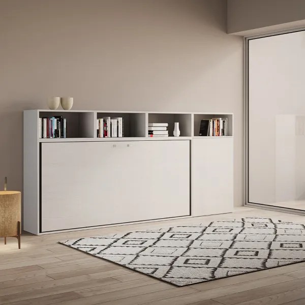 Letto NABOR singolo a scomparsa Bianco Frassino Composizione A