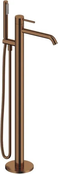 Rubinetto per vasca getto laminare cristallino Loop per pavimento oro rosa spazzolato SANYCCES