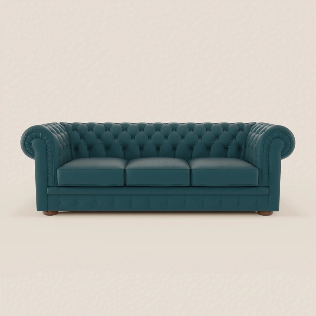 Chester 4 Posti 3 sedute in Vera Pelle – Chesterfield Capitonné Artigianale