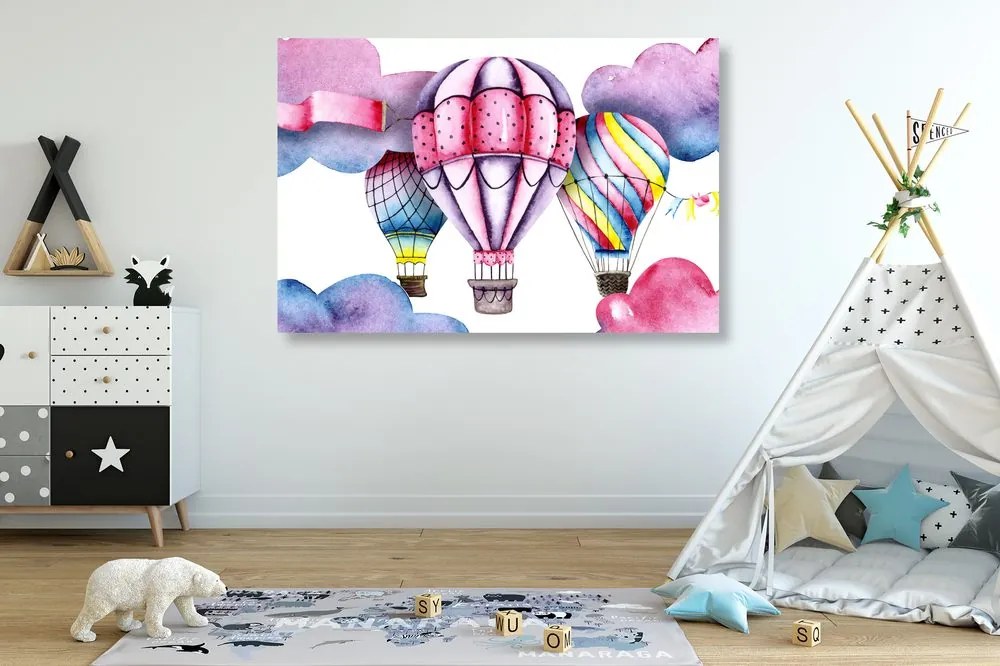 Quadro su tela – Palloncini ad acquerello