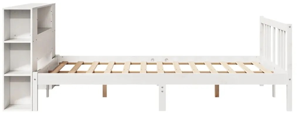 Letto libreria senza materasso bianco 160x200 cm legno di pino