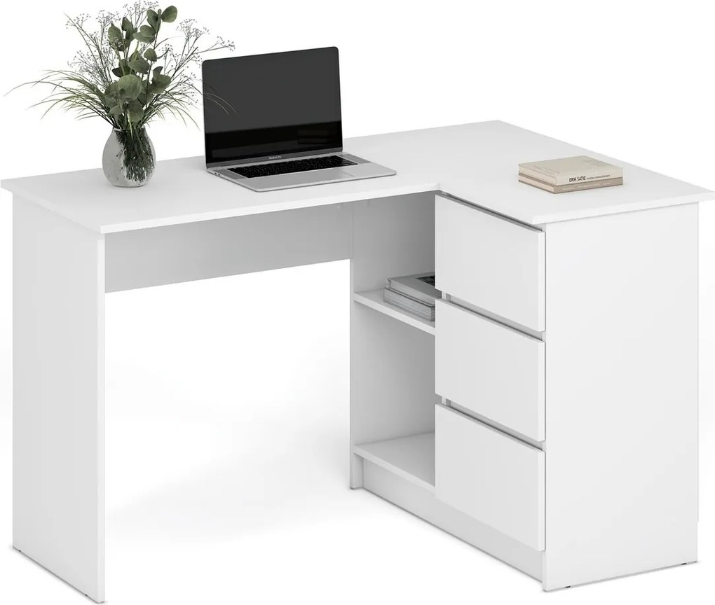 Scrivania BEGA – bianco – 124x85x76 cm