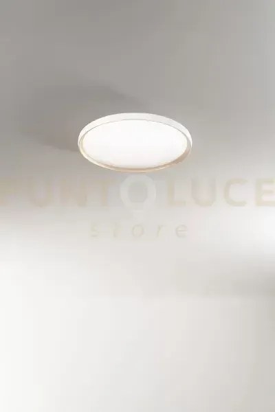 Plafoniera in alluminio bianco opaco + oro opaco halo led 40w cct 3...